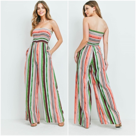 Trend Setter Diva Boutique Pants - Striped Jumpsuit